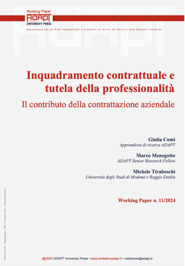 Inquadramento contrattuale e tutela della professionalità. Il contributo della contrattazione aziendale