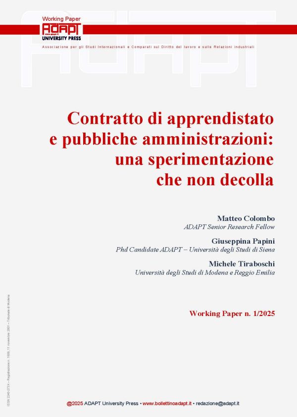 Contratto di apprendistato e pubbliche amministrazioni: una sperimentazione che non decolla