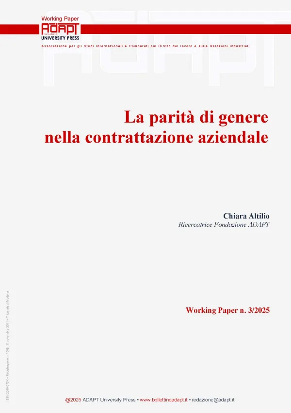 La parità di genere nella contrattazione aziendale